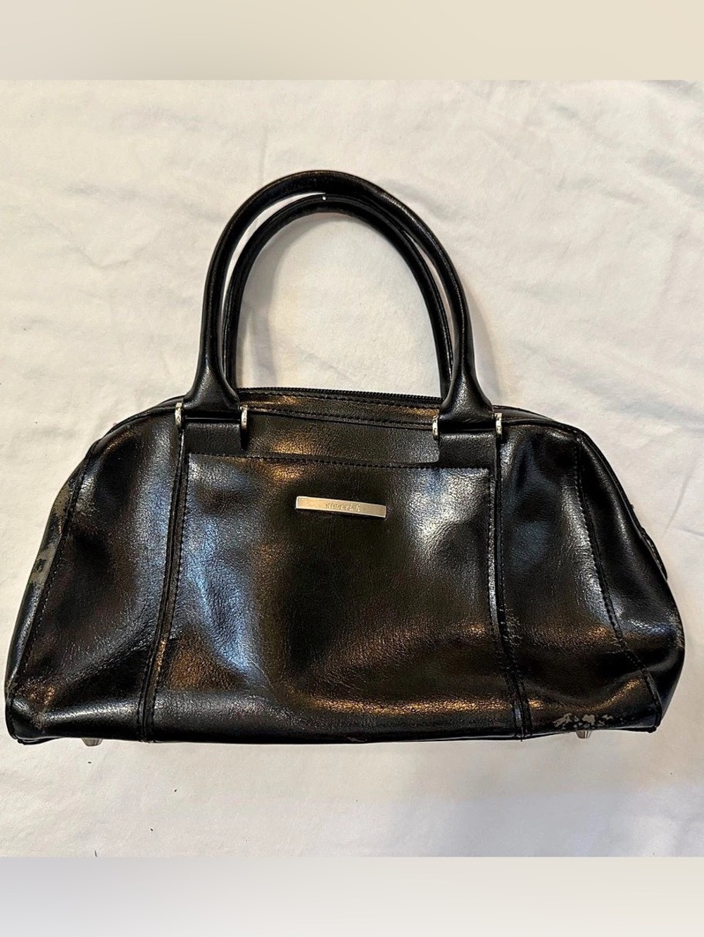 nina rich classic black hand bag